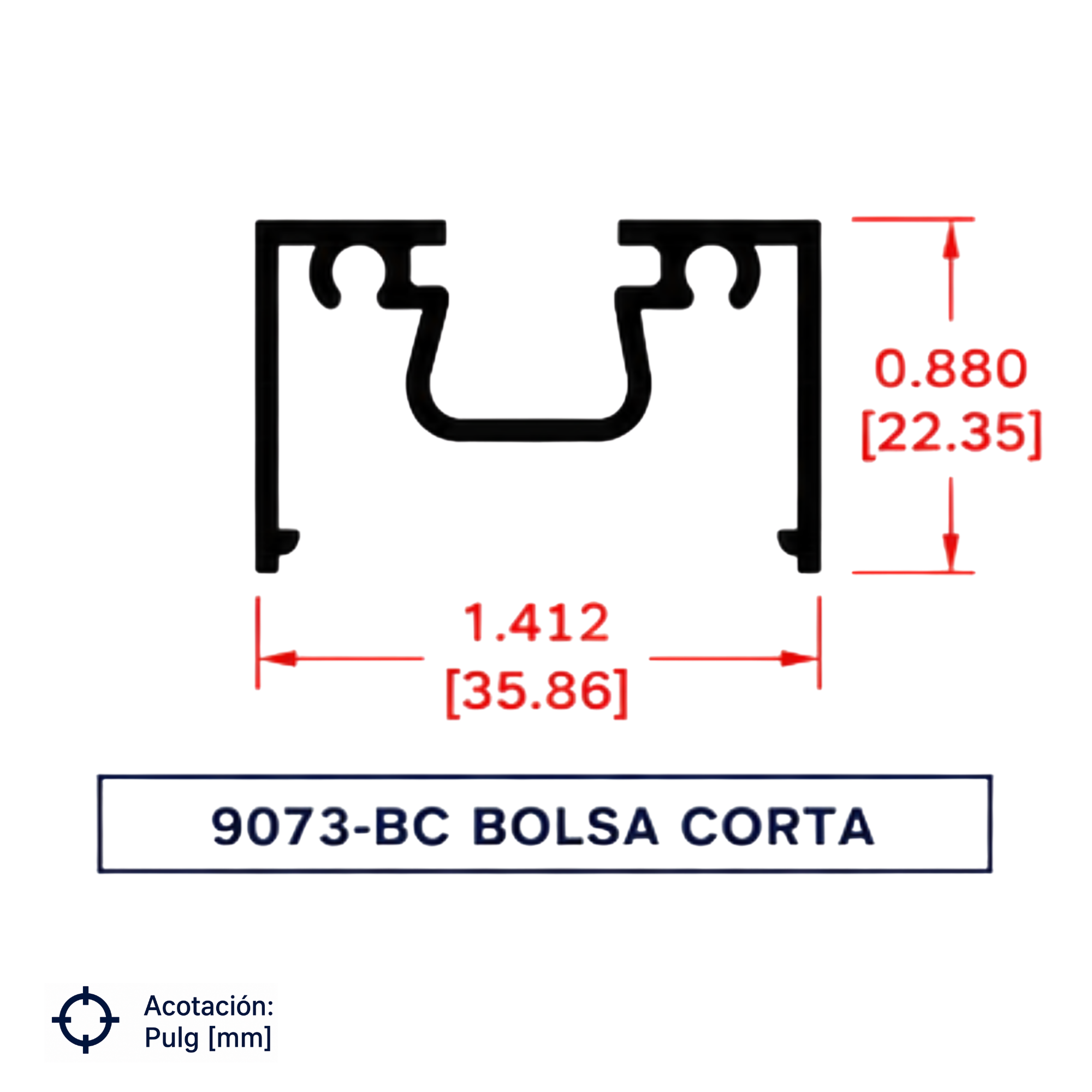 9073-BC | BOLSA CORTA PARA CURBAR SERIE DE 1.5"
