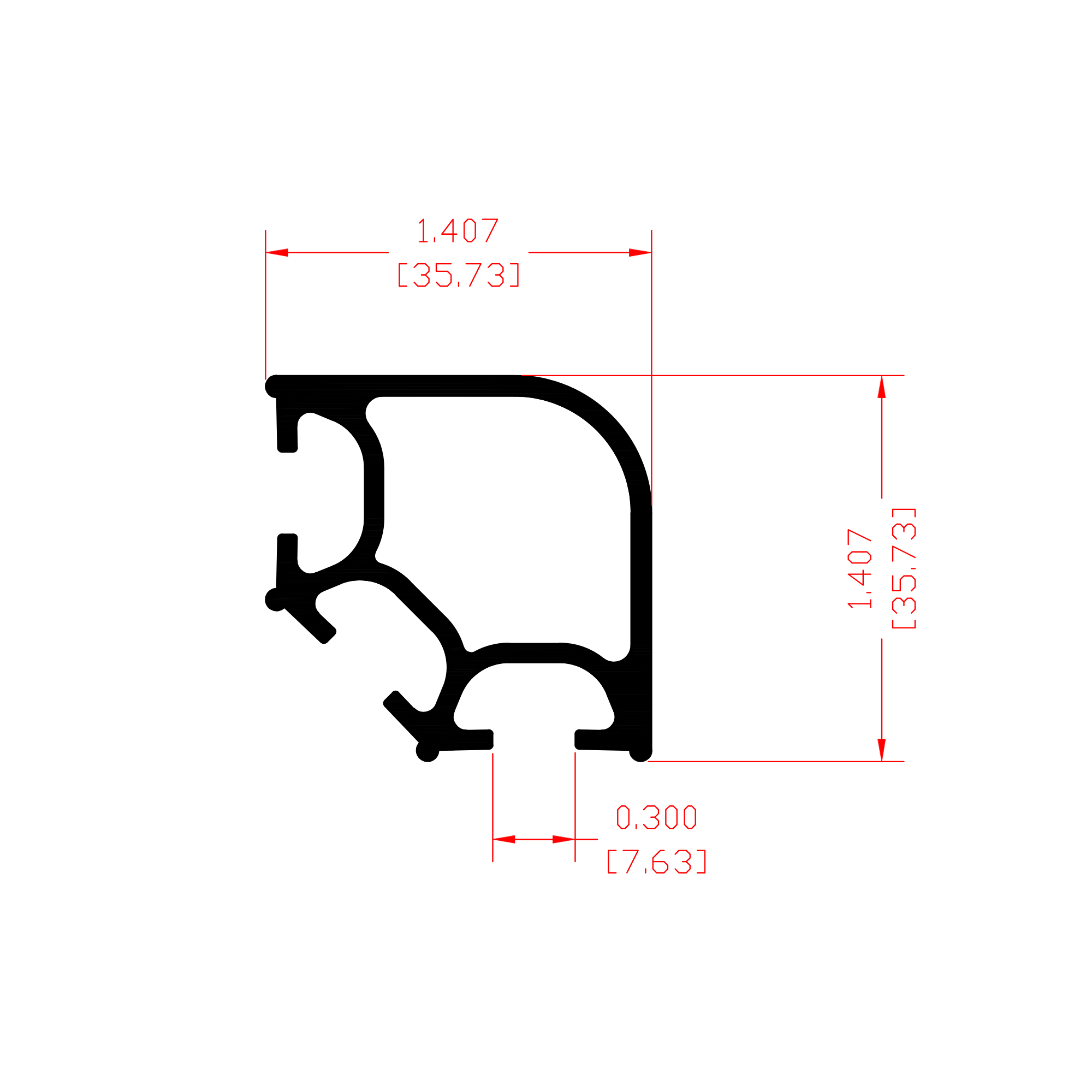 Perfil Esquinero de Aluminio para Stands y Sistemas Modulares de Exhibición