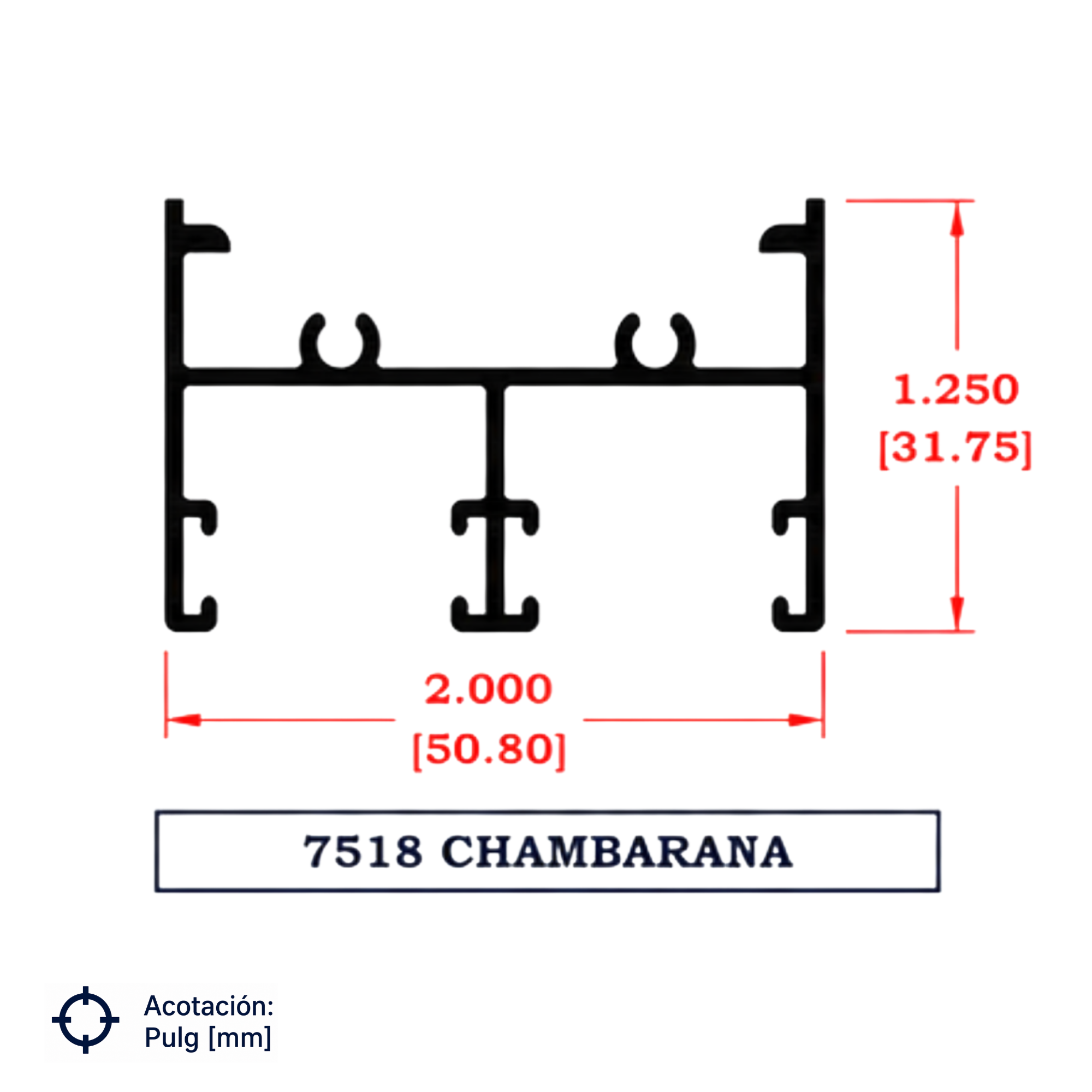 7518 | CHAMBRANA SERIE DE 2"