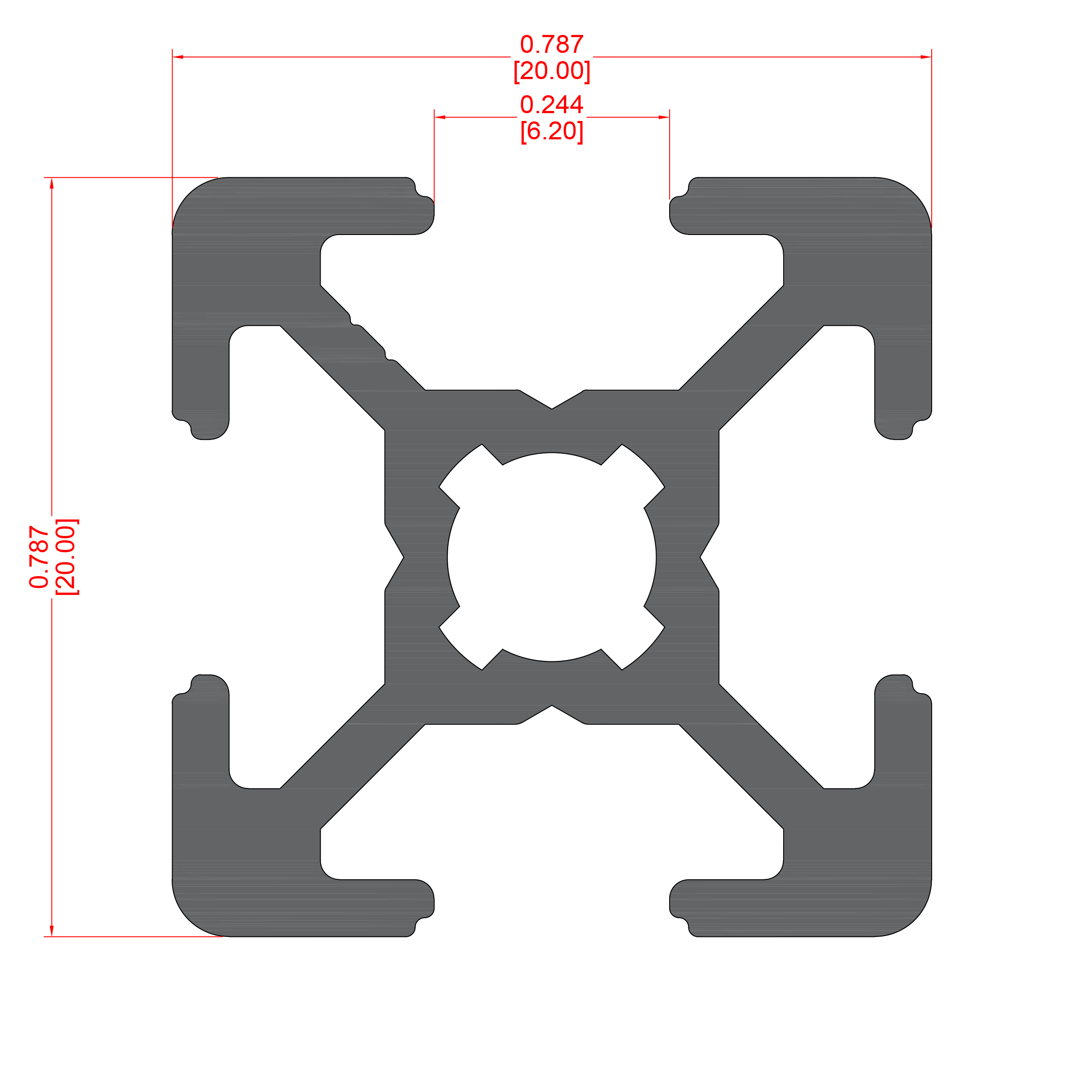 20x20 Structural Aluminum Profile