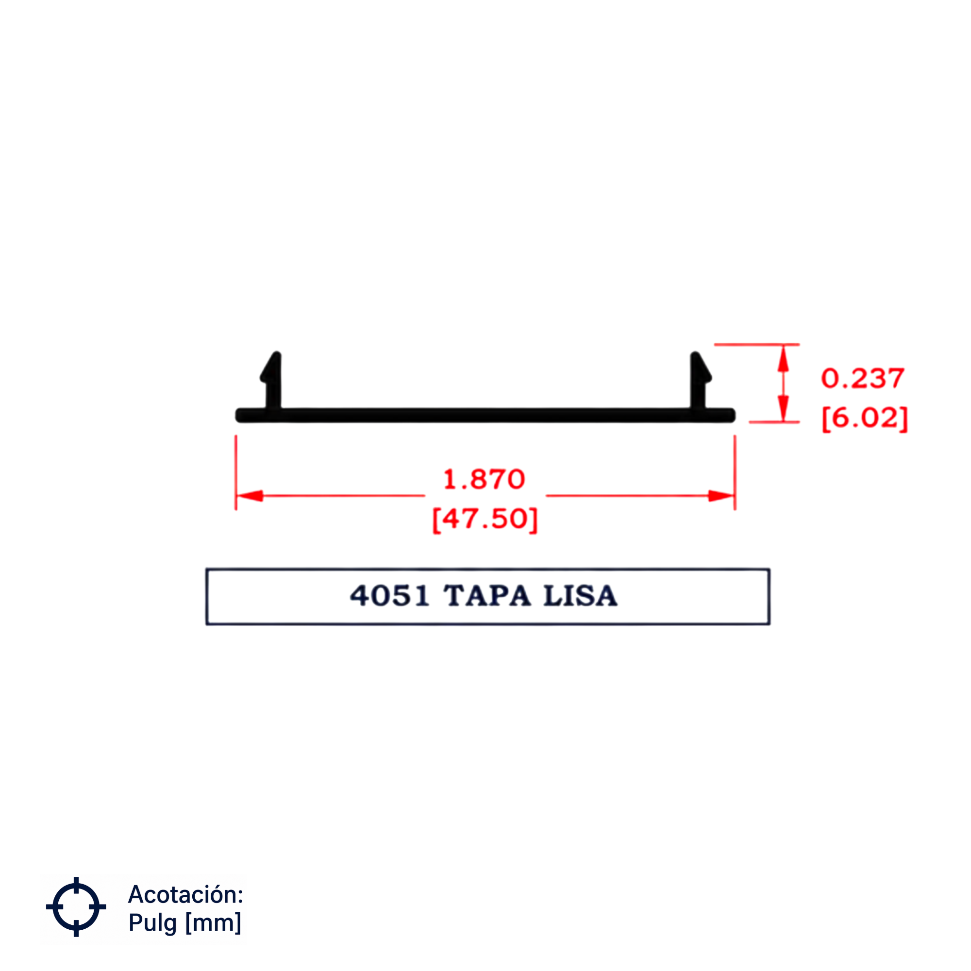4051 | TAPA LISA SERIE DE 2"