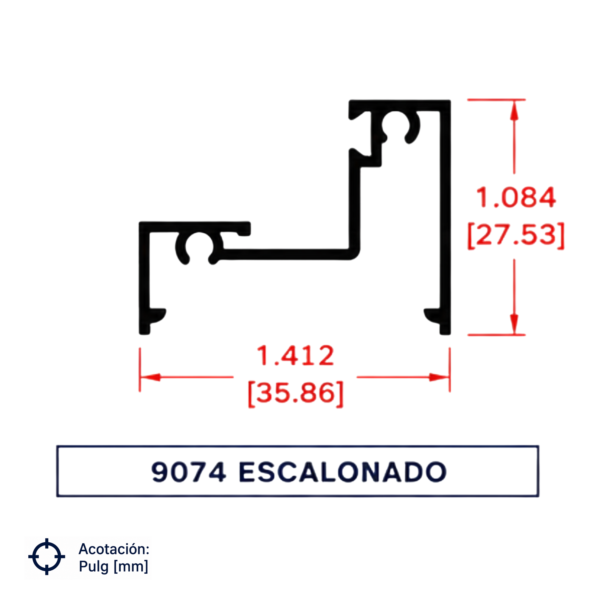9074 | ESCALONADO SERIE DE 1.5"