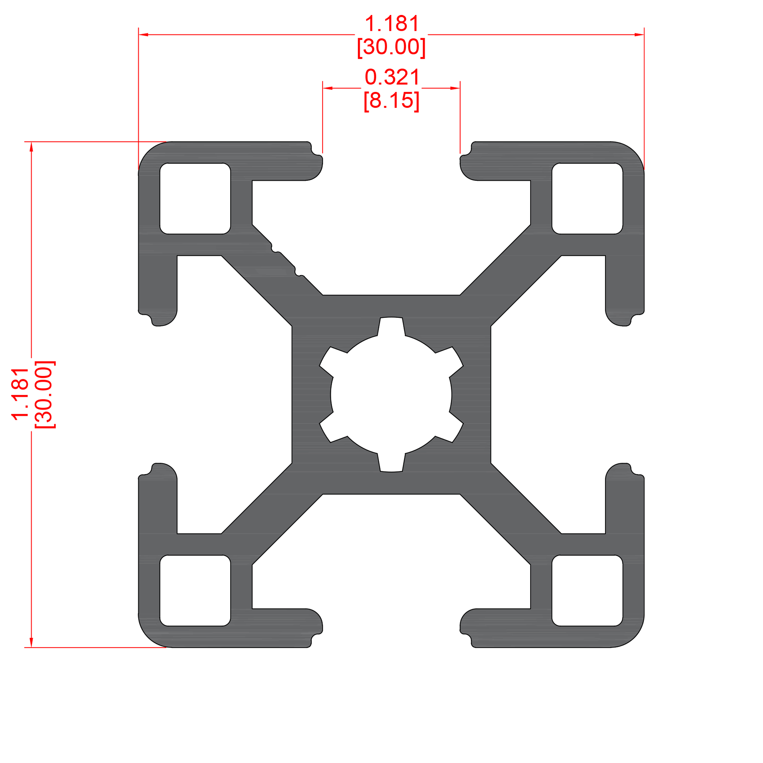 30x30 Structural Aluminum Profile