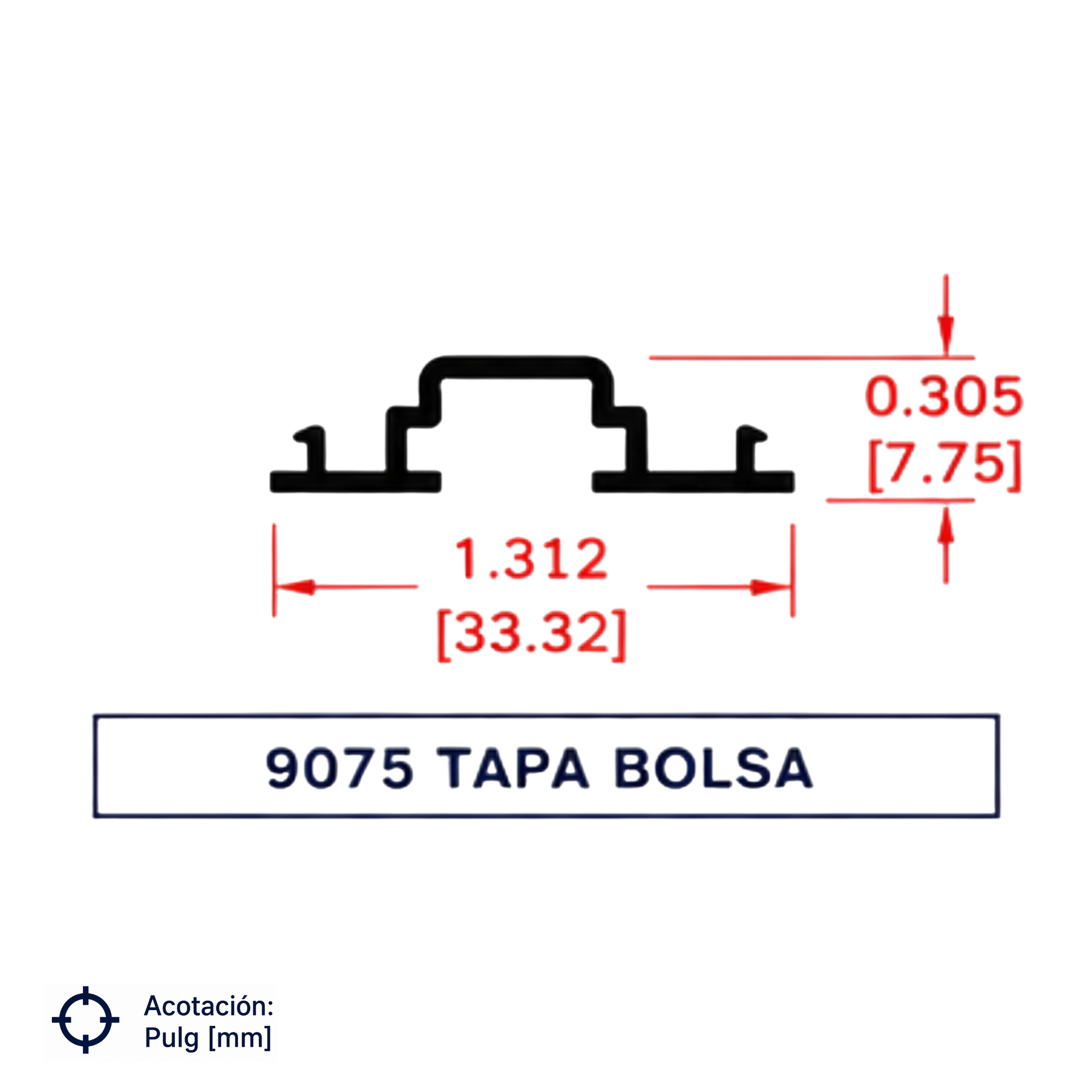 9075 | TAPA BOLSA SERIE DE 1.5"