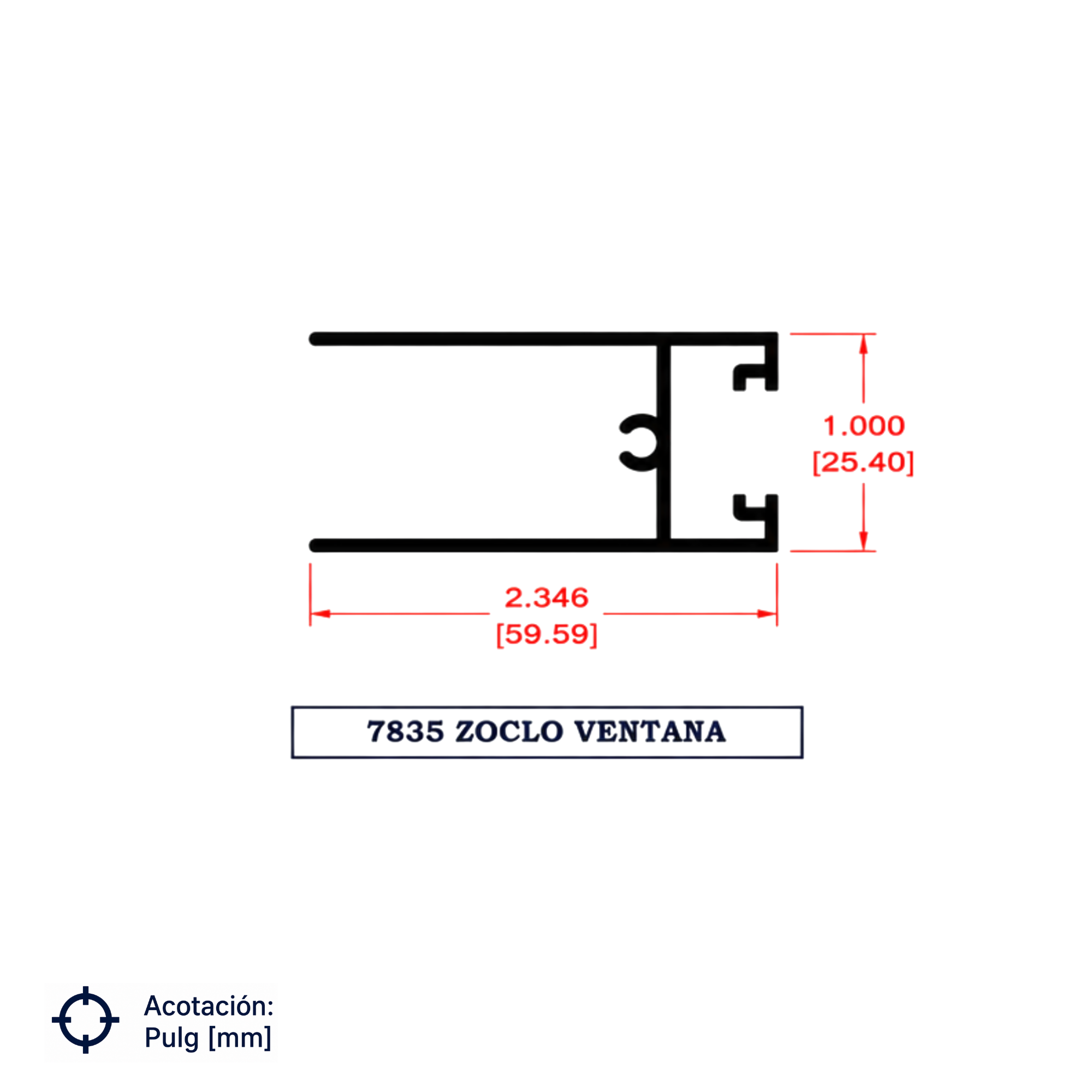 7835 | ZOCLO VENTANA SERIE 3"