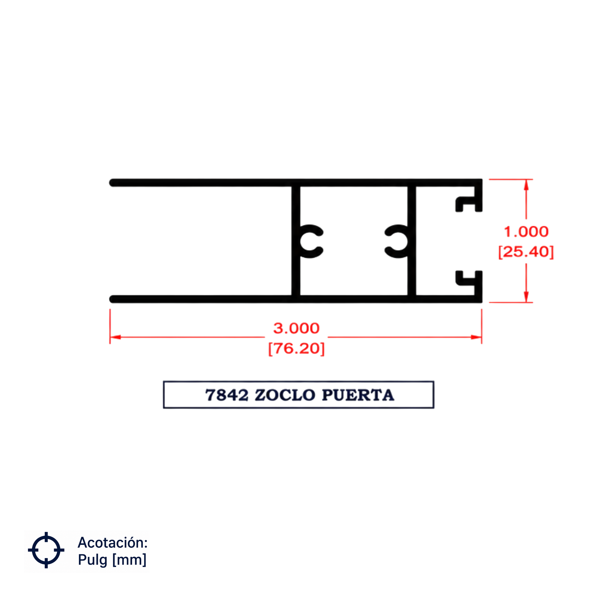 7842 | ZOCLO PUERTA SERIE 3"