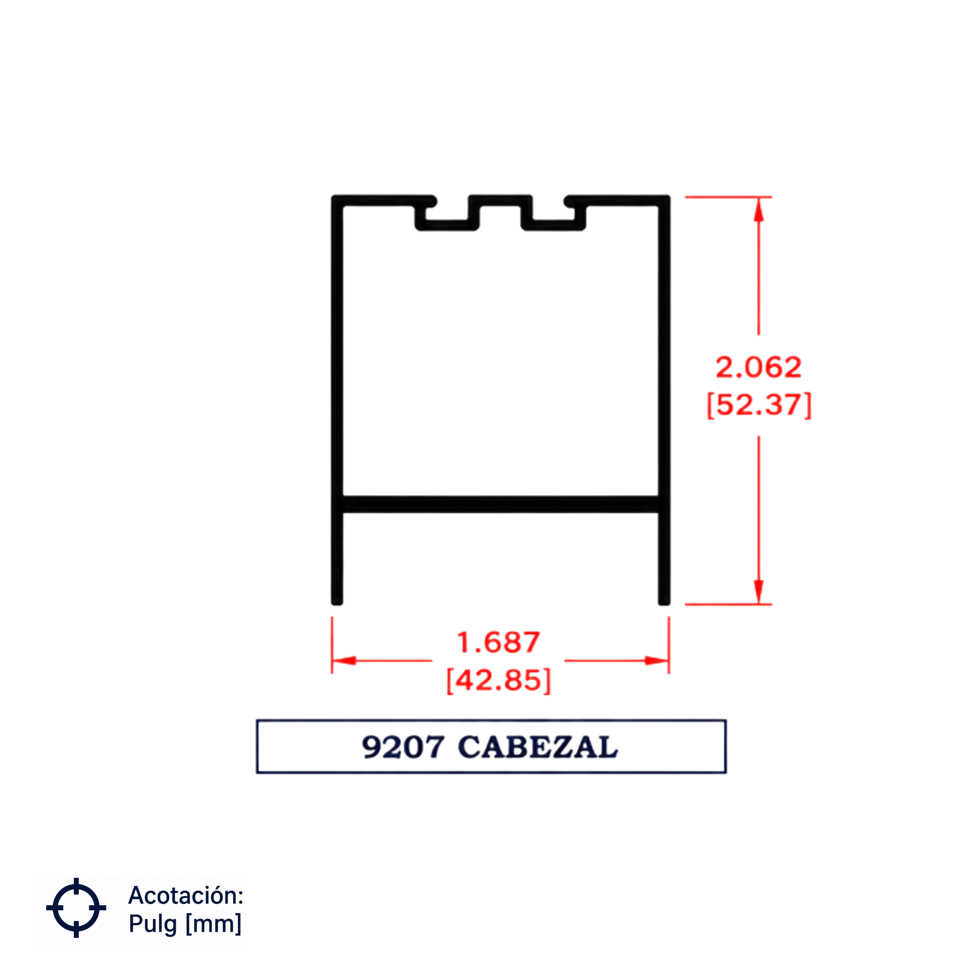 9207 | CABEZAL PUERTA COMERCIAL