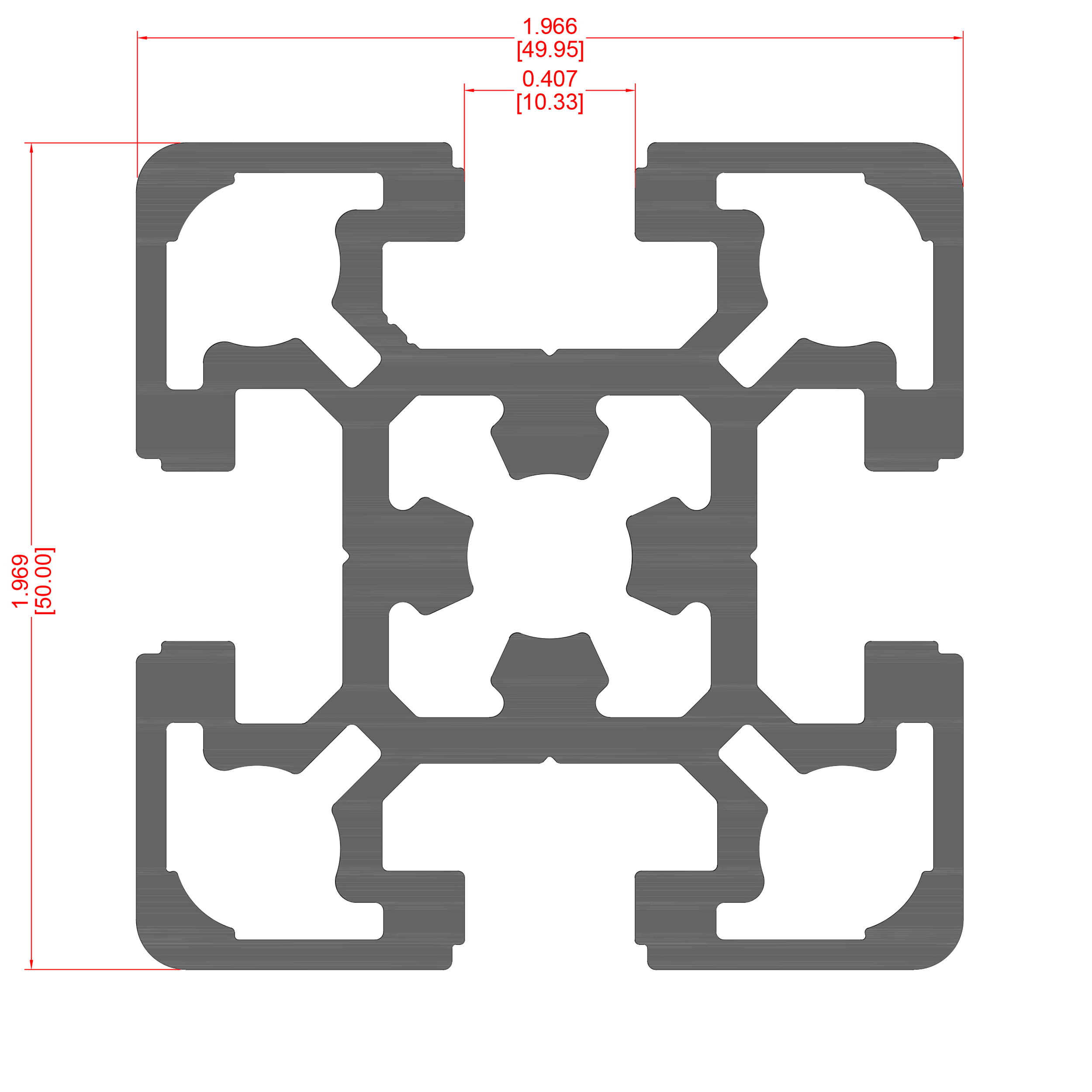 50x50 Structural Aluminum Profile