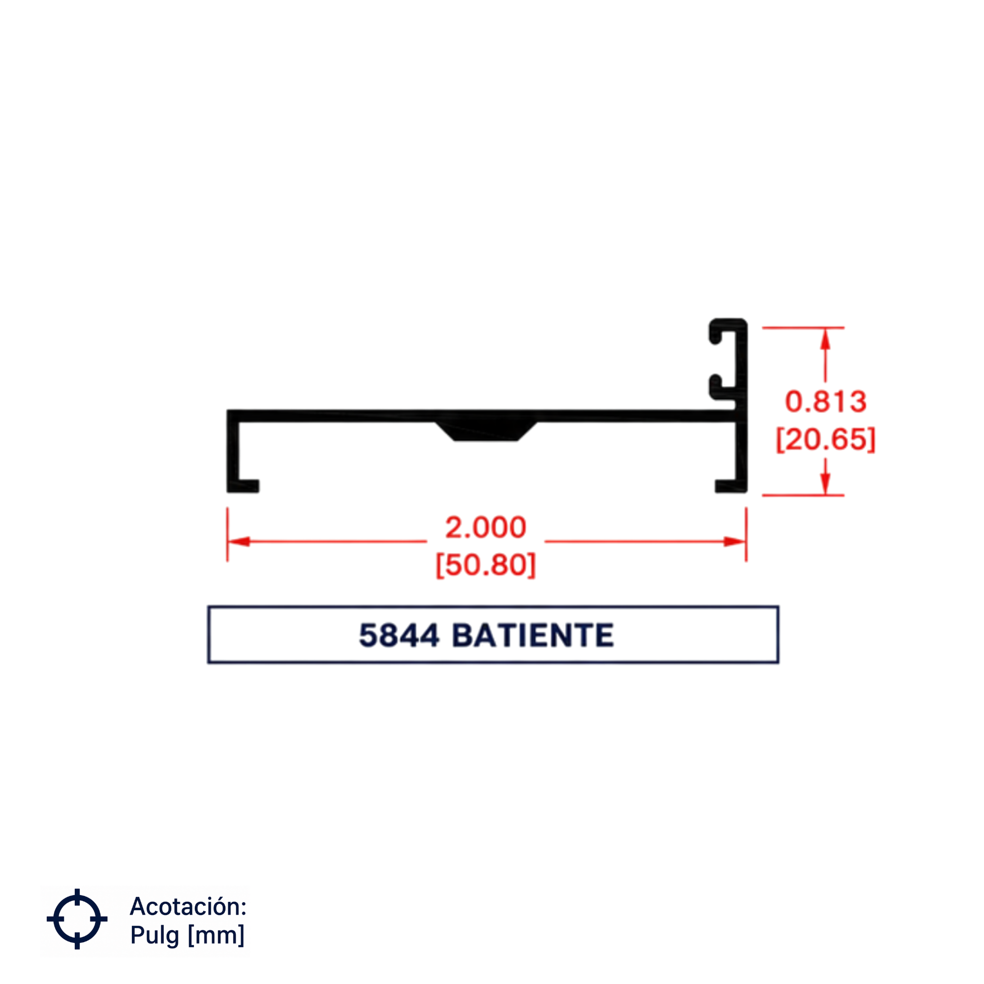 5844 | BATIENTE 2" PUERTA COMERCIAL