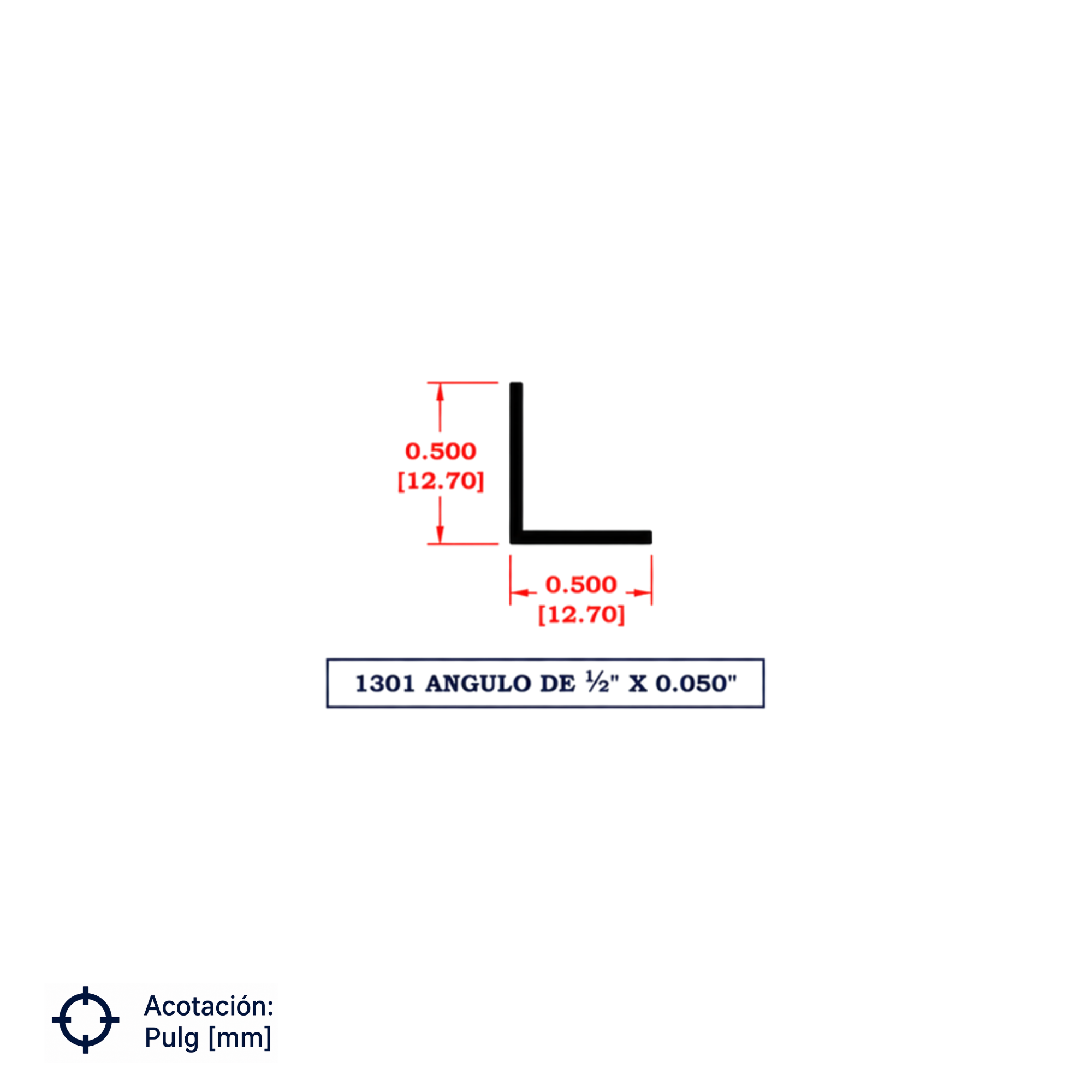 1301 | Ángulo de 1/2" x 0.050"