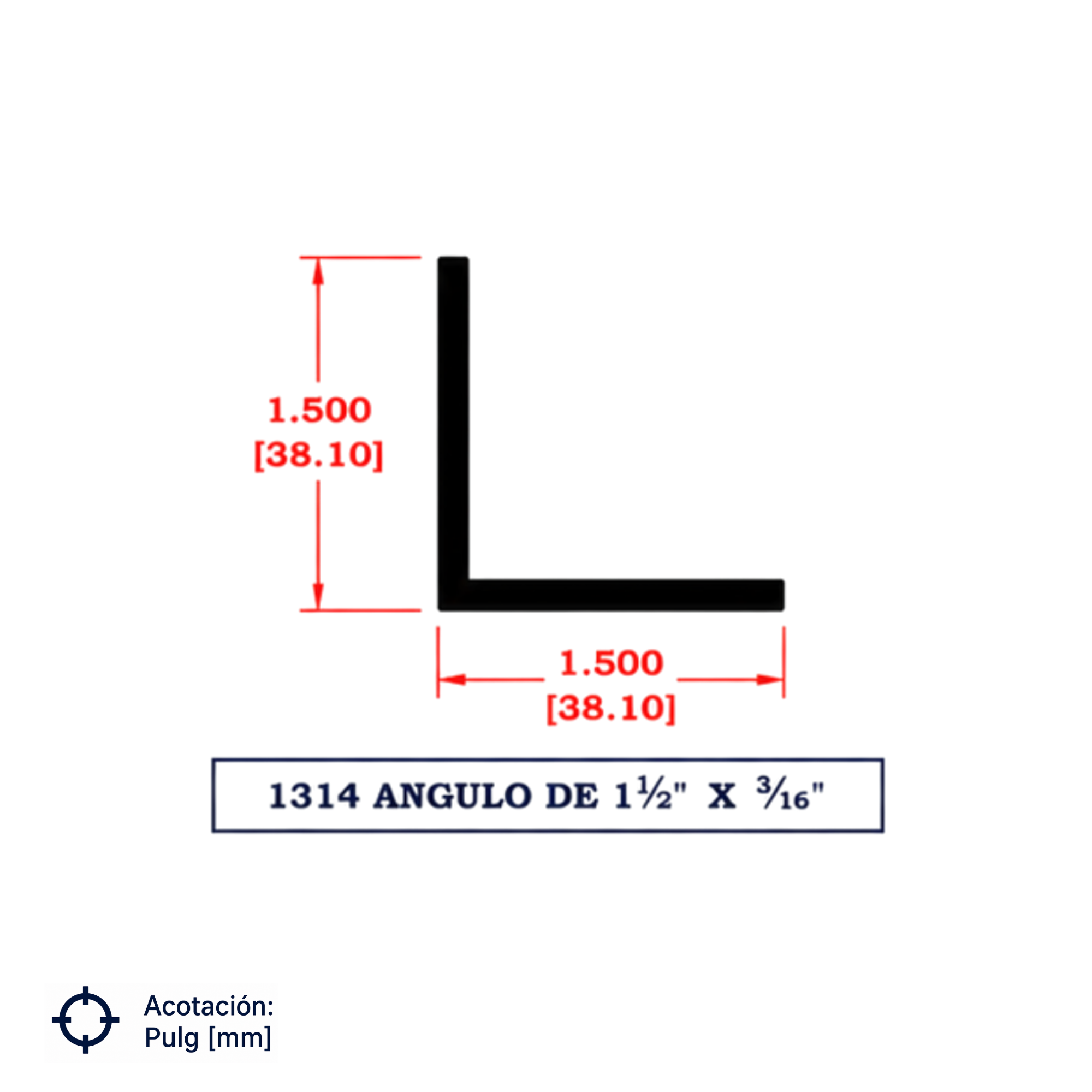 1314 | Ángulo de 1 1/2" x 3/16"