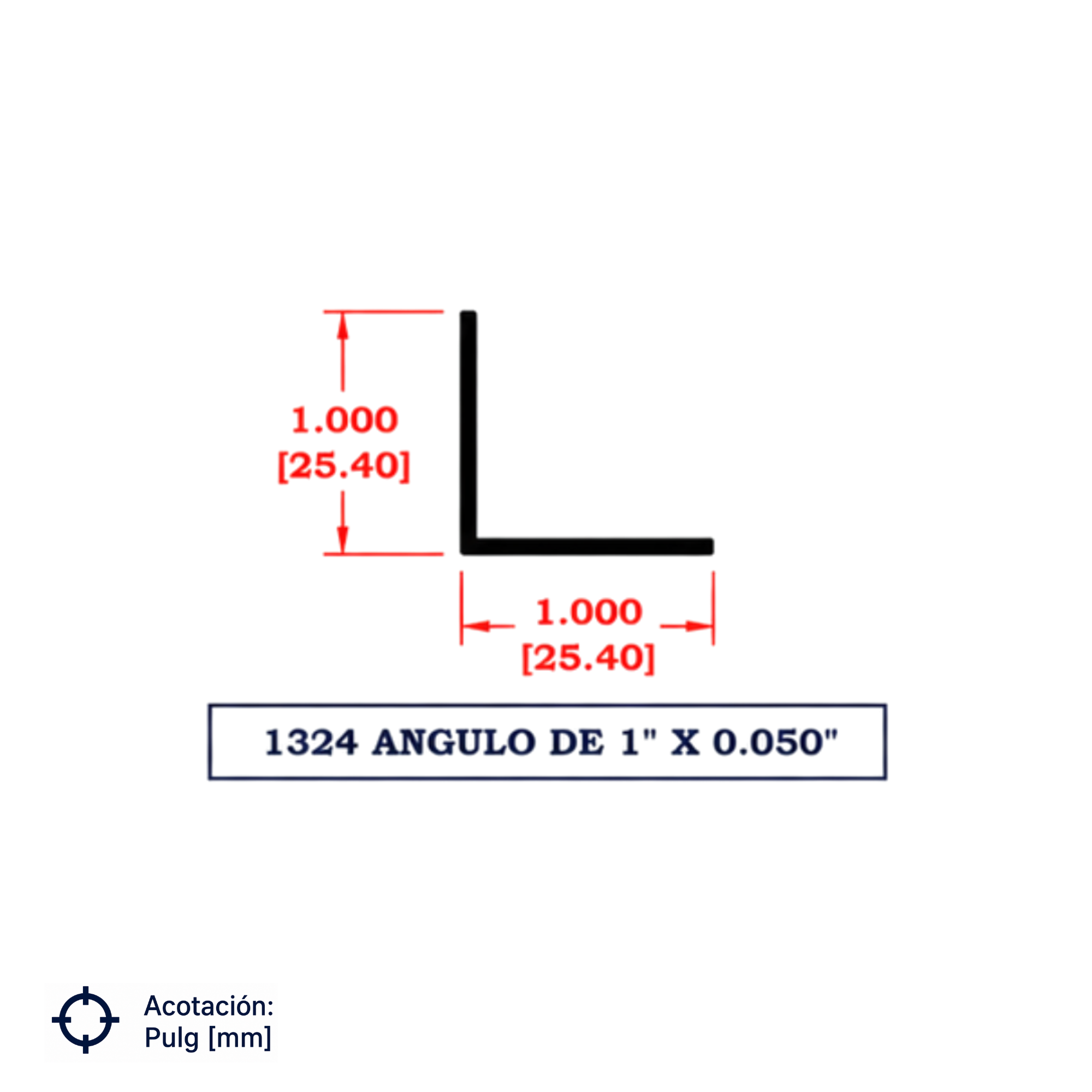 1324 | Ángulo de 1" x 0.050"