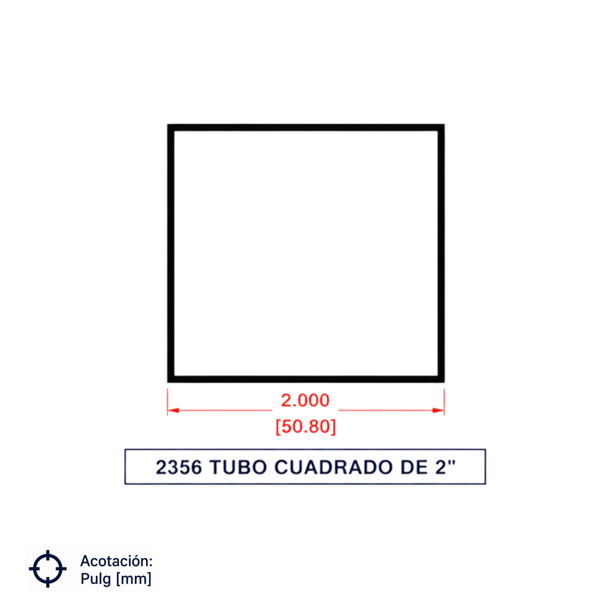 2356 | Tubo Cuadrado de 2"
