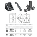 Escuadra Interna de Unión 90° para Perfiles Estructurales de Aluminio – Serie LAM-3024