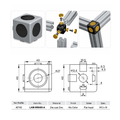 Cubo de Unión Interna para Perfiles de Aluminio 40×40